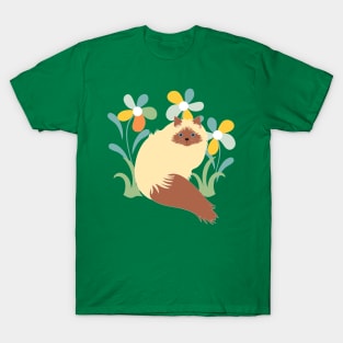 Himalayan Cat and Flowers T-Shirt